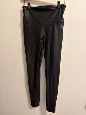 Spanx Faux Leather Leggings Women's Size Medium Black
